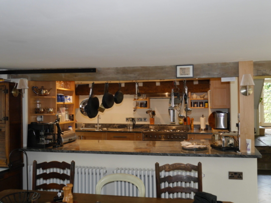 Beech kitchen for a former pub