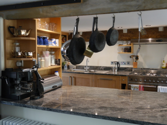 Beech kitchen for a former pub