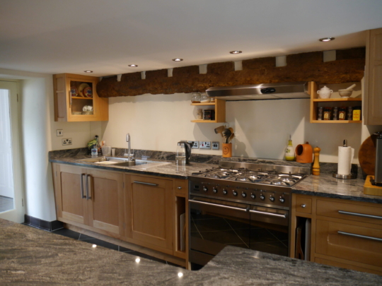 Beech kitchen for a former pub