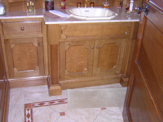 Oak panelled cloakroom