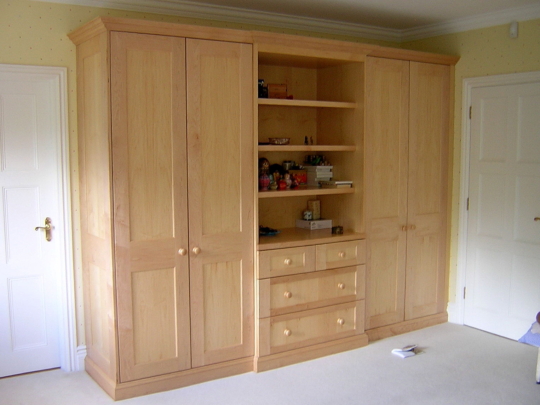 Maple breakfronted wardrobe