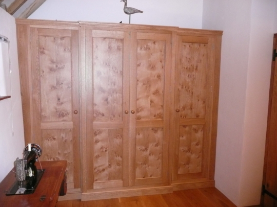 Burr oak breakfronted wardrobe