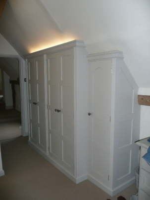 Painted fitted wardrobe