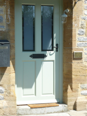 Painted hardwood front door