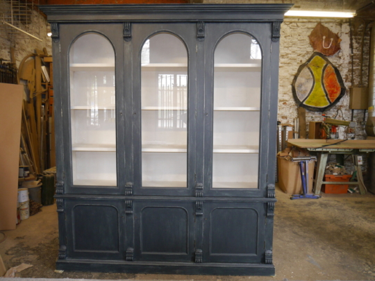 Distressed painted display cupboard