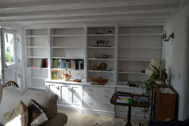 Painted display cupboards/bookshelves