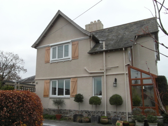 Oak ledged and braced decorative shutters