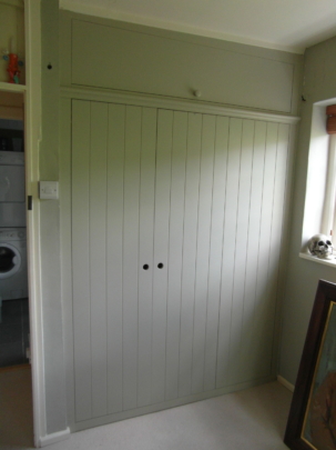 Painted built in wardrobe