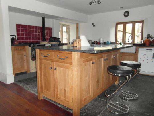 Solid oak kitchen island