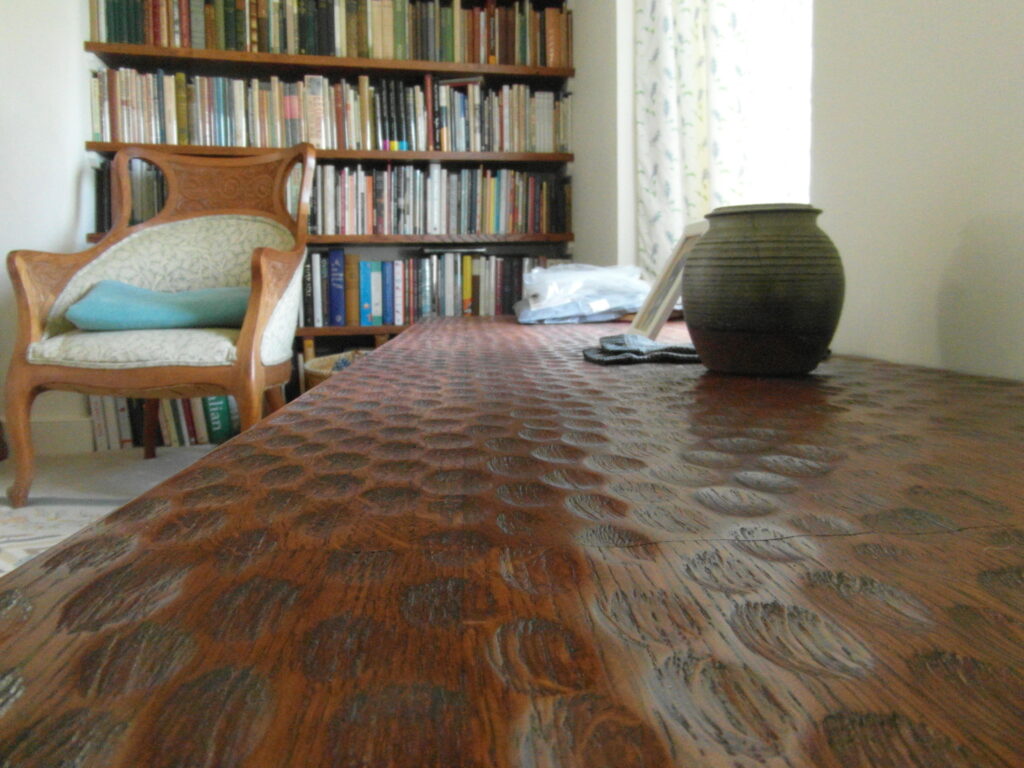 Adzed oak top detail (2)