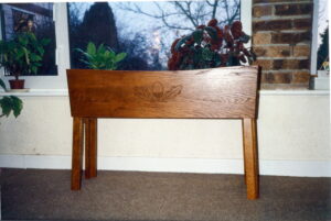 Stained oak planter