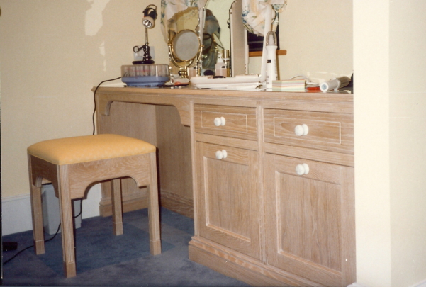 Limed oak dressing table