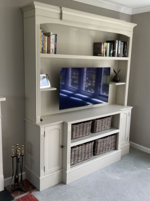 Painted TV Cabinet. Commissioned by the cient as a companion to an existing display cabinet.